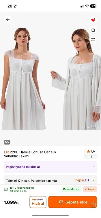 Lohusa gecelik takımı