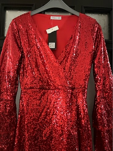 Kırmızı yılbaşı elbisesi - Görsel 3