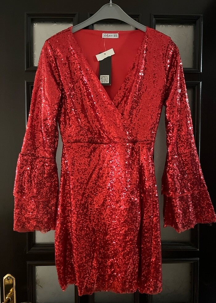 Kırmızı yılbaşı elbisesi - Görsel 2