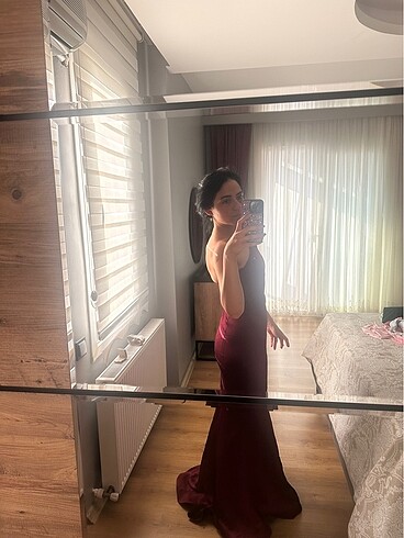 bordo balık abiye