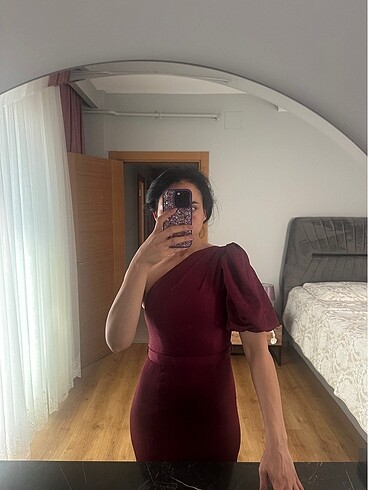 38 Beden bordo Renk bordo balık abiye