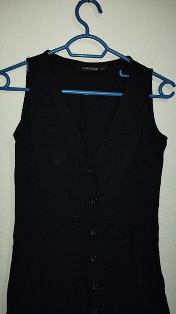 Siyah midi elbise - Görsel 2