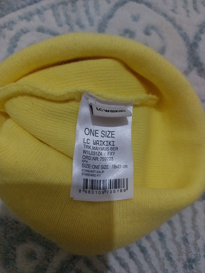 Sarı Bebek Triko Bere - Görsel 3