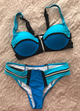 l Beden mavi Renk Turkuaz bikini takim
