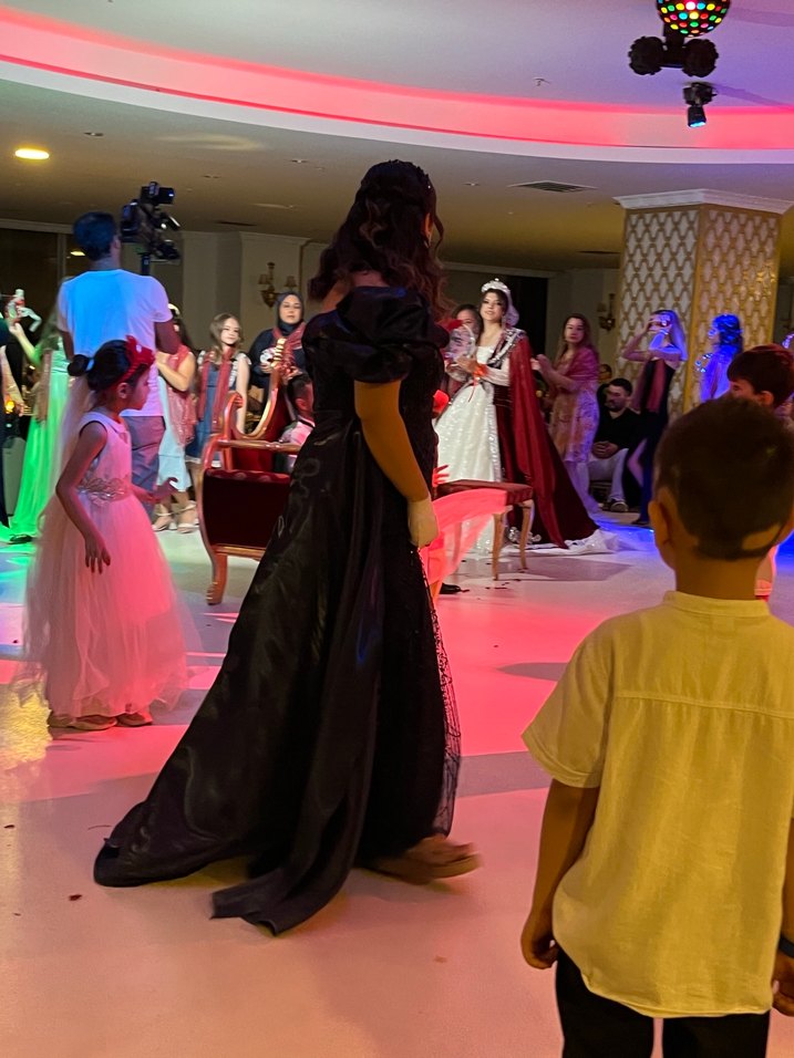 Straplez Drapeli Lacivert Uzun Abiye - Görsel 2