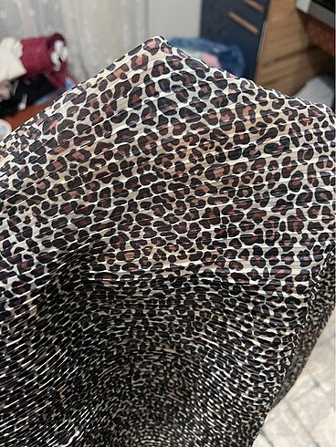 Leopar şifon etek