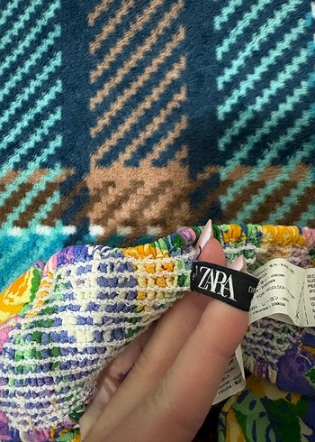 Çiçek Desenli Strappy Büstiyer zara crop - Görsel 2