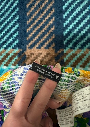 Çiçek Desenli Strappy Büstiyer zara crop - Görsel 3