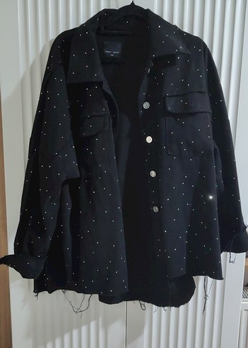 Diğer Siyah Tasli Oversize Gomlek Ceket