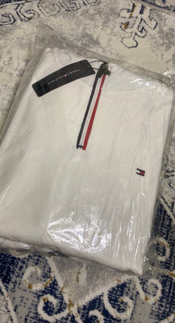 Tommy Hilfiger Beyaz Fermuarlı Sweatshirt - Görsel 2