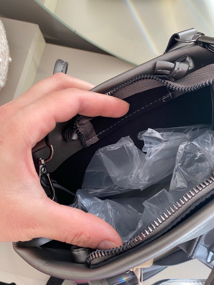 Gri Deri Kadın Omuz Çantası - Görsel 3