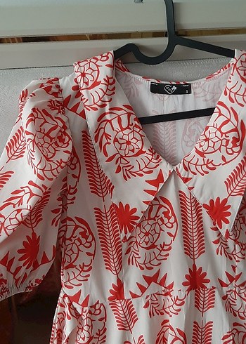 Zara Kırmızı Desenli Bohem Uzun Elbise