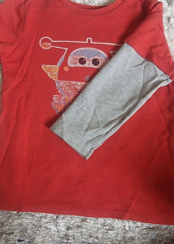 Kırmızı Baskılı Erkek Çocuk Tişörtü - Görsel 2