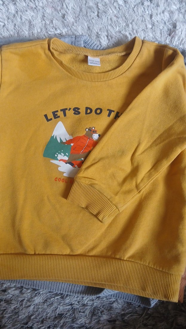 Erkek Sarı Sweatshirt Baskılı Velcro - Görsel 2