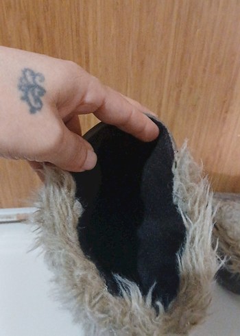 Bej Süet, Kürklü Yüksek Topuklu Kadın Çizme - Görsel 3