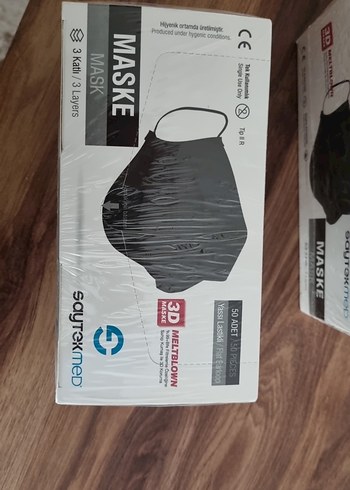 Saytexmed 3 katkı 50'li Siyah Maske - Görsel 2
