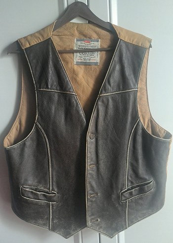 Levis Koyu Kahverengi Deri Yelek