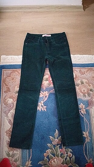 Yeşil kadife pantolon 