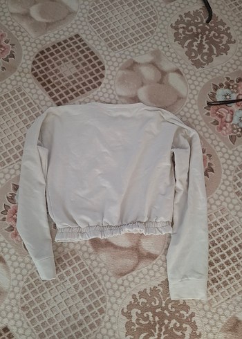 LC Waikiki Beyaz Basic Crop Sweatshirt