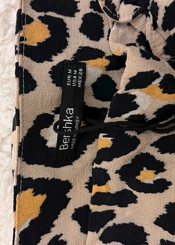 Kahverengi Leopar Desenli Mini Etek - Görsel 3