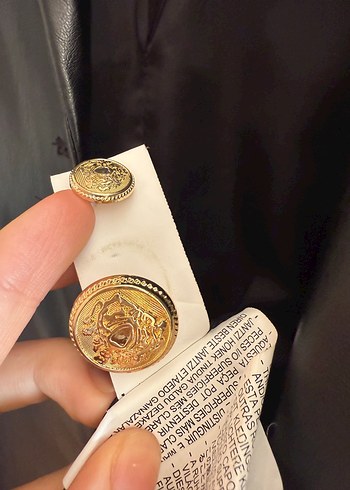 s Beden siyah Renk ZARA Siyah Deri Kadın Blazer Ceket