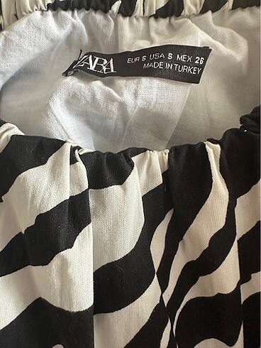 s Beden çeşitli Renk ZARA ZEBRA DESENLİ ASTARLI PAMUK ELBİSE