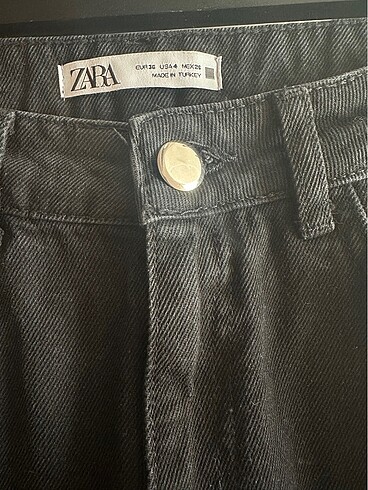 36 Beden Yanı taş şeritli siyah jean ZARA