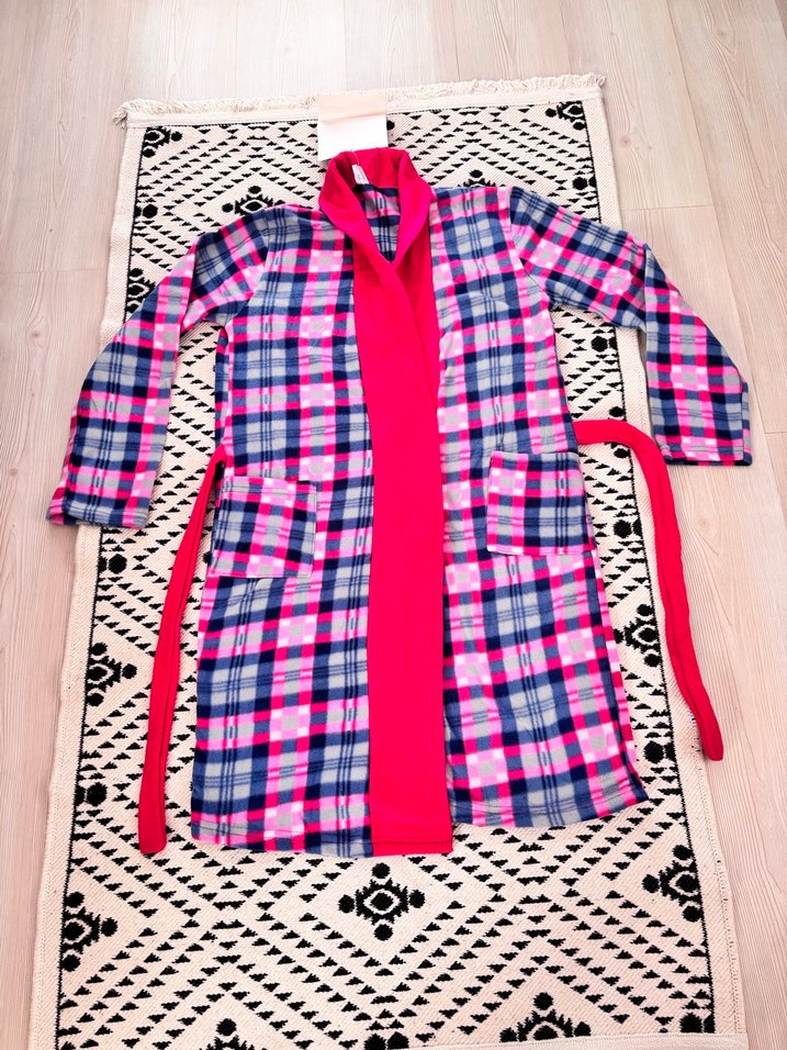 Pembe Renkli Uzun Kadın Sabahlık - Görsel 2