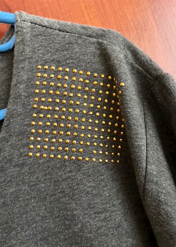 Gri Kısa Kollu Salaş Tişört - Görsel 3