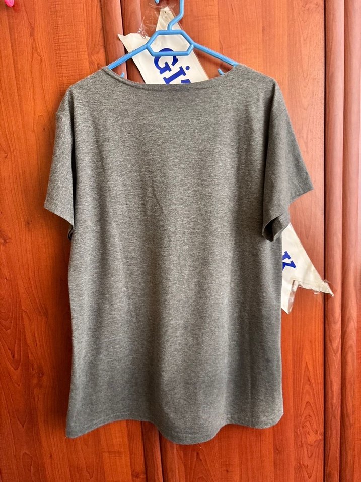 Gri Kısa Kollu Salaş Tişört - Görsel 4