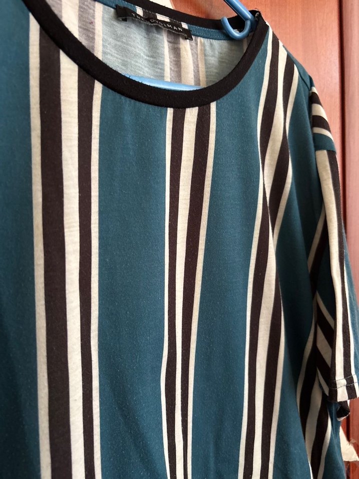 Erkek Lacivert Çizgili Kısa Kollu Tişört - Görsel 2