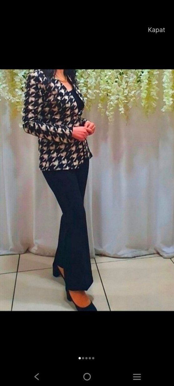 Düğmeli Siyah Kadın Ofis Ceketi - Görsel 2