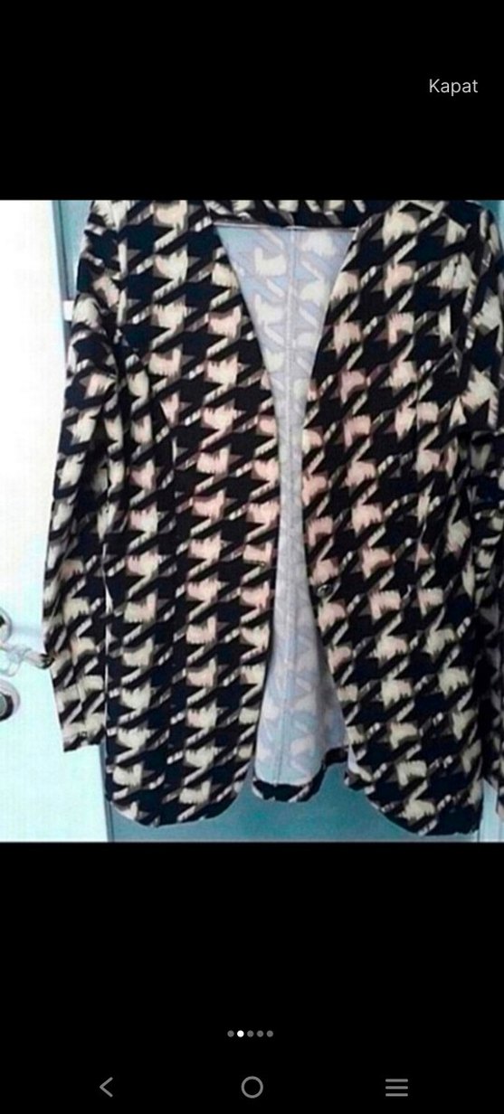 Düğmeli Siyah Kadın Ofis Ceketi - Görsel 3