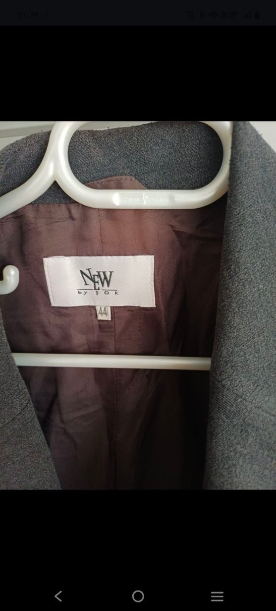 Gri Düğmeli Kadın Blazer Ceket - Görsel 4