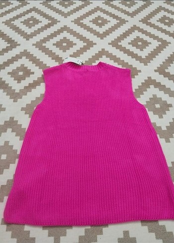 Mango Pembe V Yaka Örgü Kadın Süveter