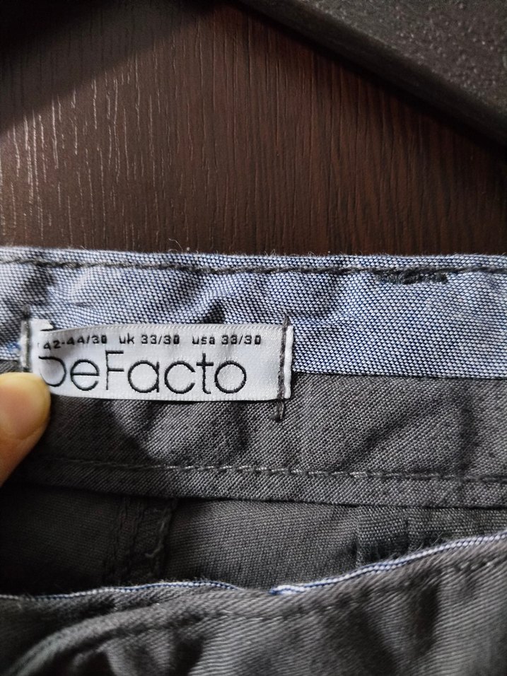 Gri Keten Erkek Pantolon, Kemerli, Normal Boy - Görsel 3