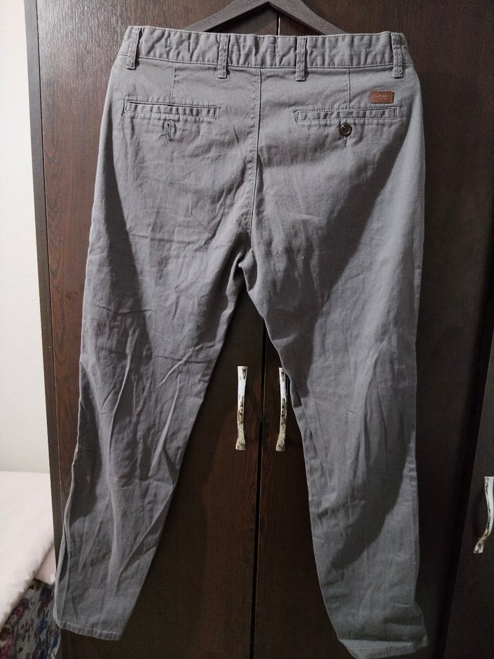 Gri Keten Erkek Pantolon, Kemerli, Normal Boy - Görsel 2