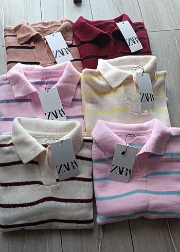 Çizgili polo yaka triko