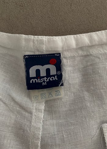 m Beden Beyaz Keten Şort