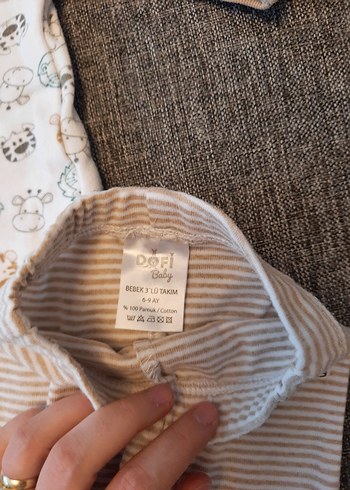 Diğer Uzun Kollu Zebra Desenli Bebek Takımı