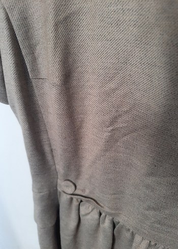 Kahverengi Uzun Kollu Kadın Ceket Elbise Takım - Görsel 5