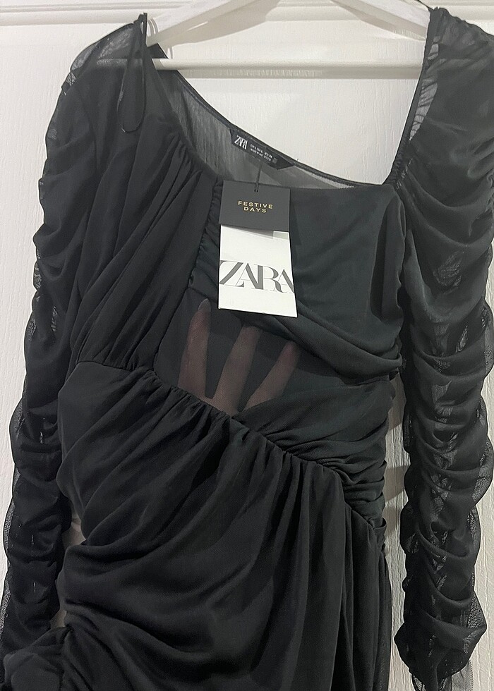 Zara Siyah transparan elbise - Görsel 2