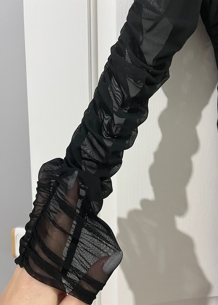 Zara Siyah transparan elbise - Görsel 4