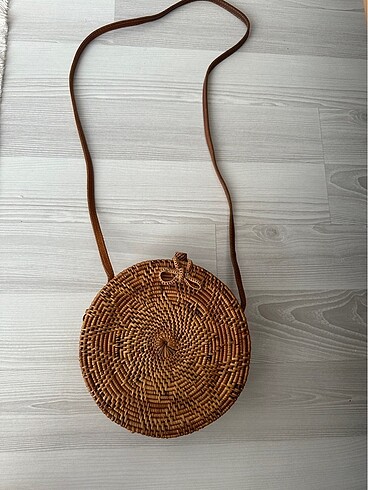 Rattan hasır yuvarlak çanta