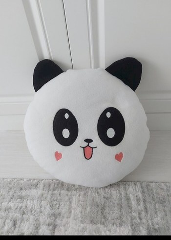 Renkli Detaylı Beyaz Panda Peluş Oyuncak