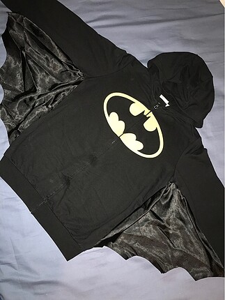 9-10 Yaş Batman Yarasa Kol Detaylı Kapüşonlu Sweat