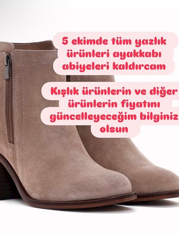 Derimod Bej Süet Kadın Topuklu Bot