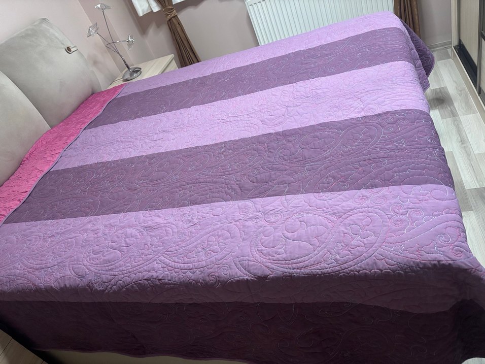 #yatak #örtüsü #çift #taraflı #kullanım #mor #lila #pembe - Görsel 3