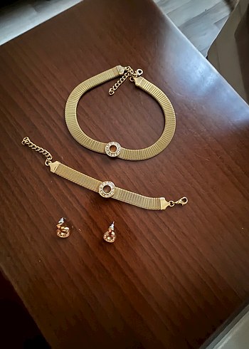 Accessorize Hasir Zincir Detayli Altin Renk Kadin Taki Seti