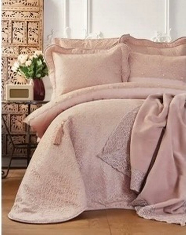 #karaca #juliet #mürdüm #yatak #örtüsü - Görsel 3